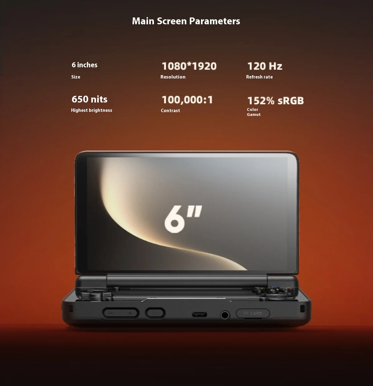 AYN Thorゲームコンソール 6インチ 1080P 120Hz AMOLEDスクリーン