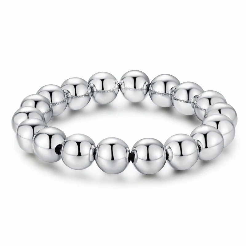

European and American Popular Jewelry - Stainless Steel Ball Bracelet Simple and Fashionable Couple Bracelet Holiday Gift