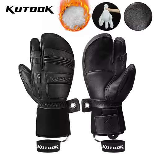 כפפות KUTOOK GS506 | כפפות 3 אצבעות מעור עזים עם בידוד 3M Thinsulate