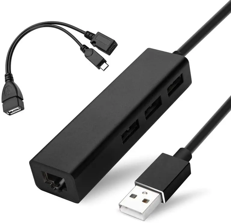 파이어 TV 스틱용 OTG 케이블, 4K 라이트 맥스 큐브, USB 이더넷 어댑터, 허브, 스토리지, 키보드, 블루투스 추가 