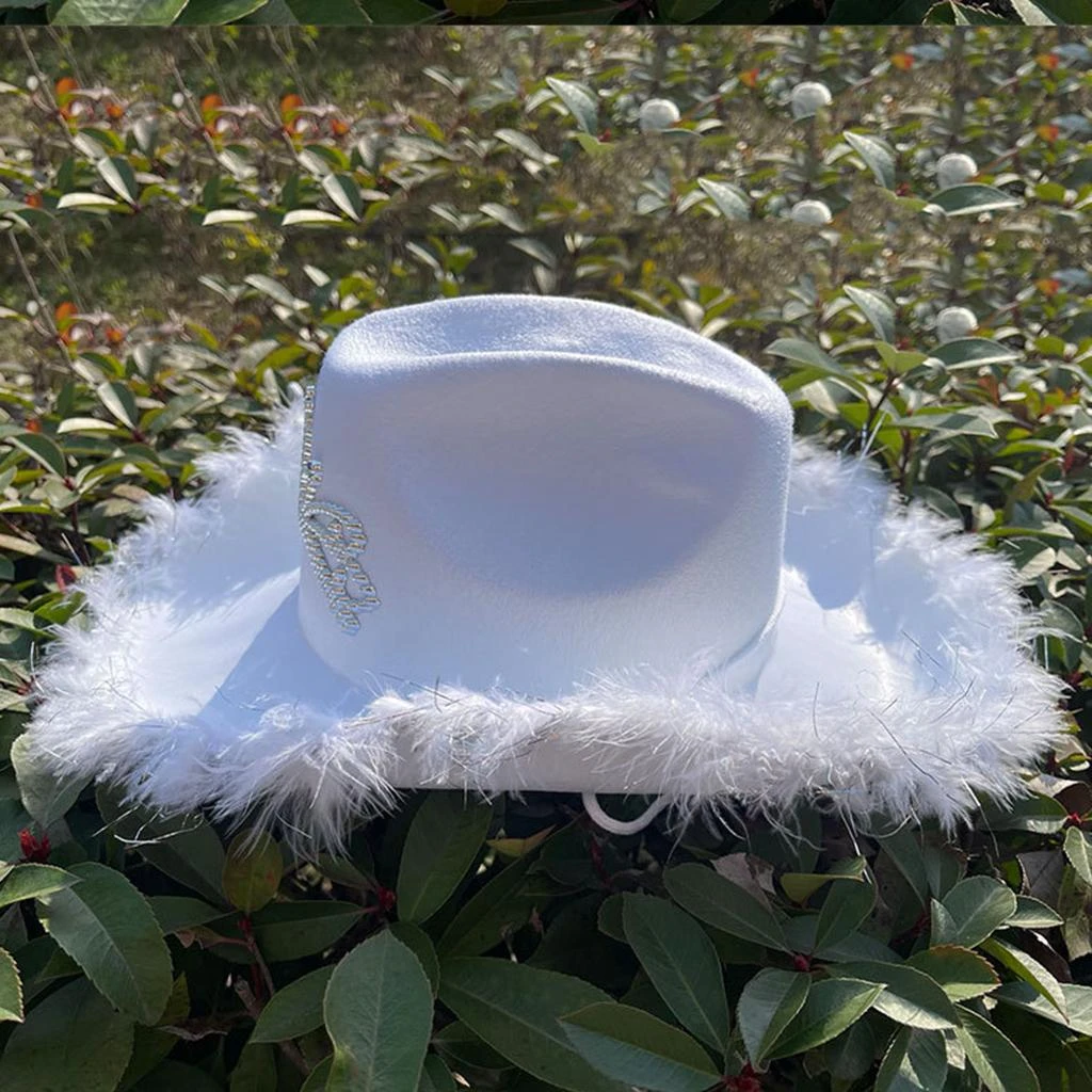 Sombrero de vaquero blanco de plumas tiara, sombrero Occidental el sol, accesorio de teatro, sombreros de ala ancha, disfraz para fiesta de vacaciones al libre para adultos| | AliExpress