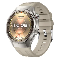 Silicone Sports Strap for Smartwatch - 46mm, Soft and Durable Wrist Band (Beige)