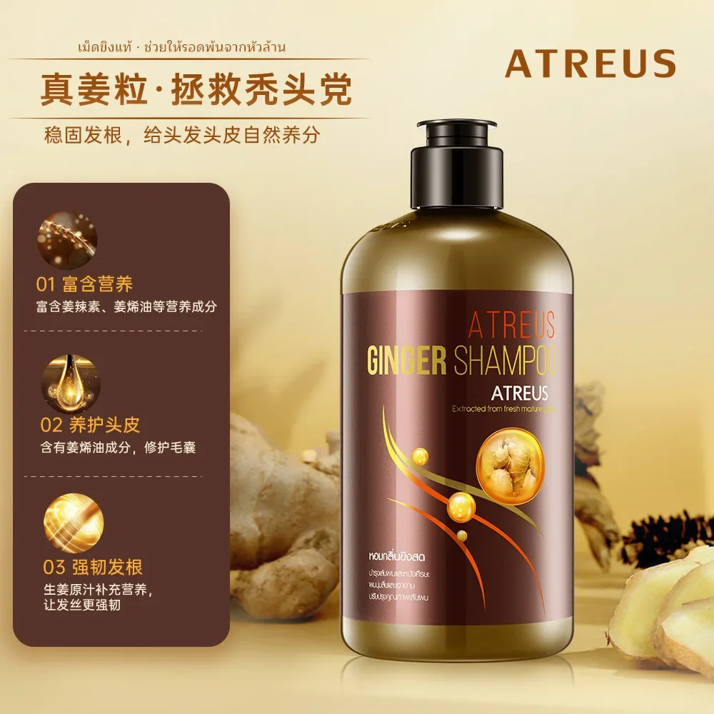 Ginger Shampoo 400ml Hair Care Refreshing Oil-Control Dandruff Removal Strengthen Hair Shaft Soften Nourish Hair Care Products