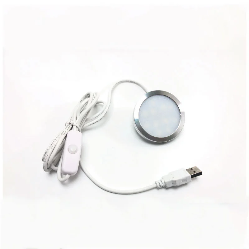 LED Spotlight Ultra-thin USB 5V LED Cabinet Mini Lamp With Switch 10W Jewelry Display Ceiling Indoor Downlight Surfaced Mounted led downlight led spotlight miniature lights undercabinet range hood light
