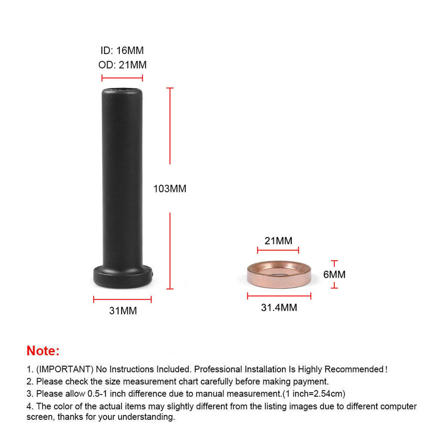 Front A Arm Lower Bushing and Spacer Kit 5431596 5433066 5434551 5436220 5436973 5020677 for Polaris Sportsman 500 Rse 1996-2000