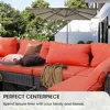Furniture Sets Pieces with Fire Pit Table Patio Sectional Outdoor Furniture Sofa Chairs Set PE Rattan Wicker Couch Conversation 4