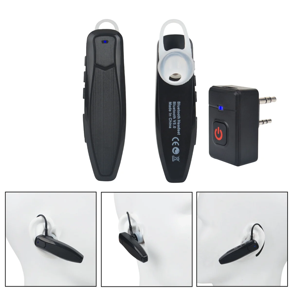 Walkie Talkie Wireless Bluetooth PTT Headset Earpiece Hands-Free K Plug for KENWOOD Microphone Headset Adapter NND