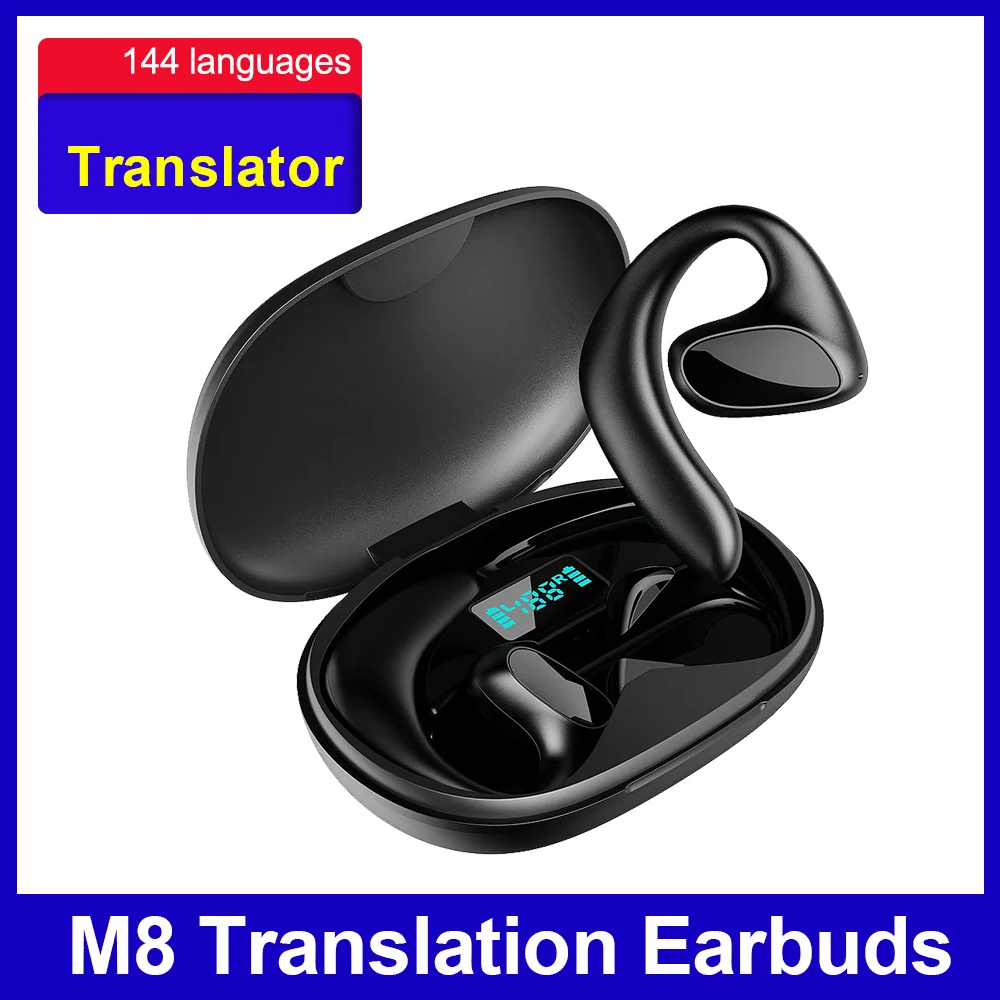 M8 Wireless Translation Headset 144 Languages instant Translator Earbuds intelligent Voice Multi Languages Business Translator translator earbuds,translator earphones,translation headset