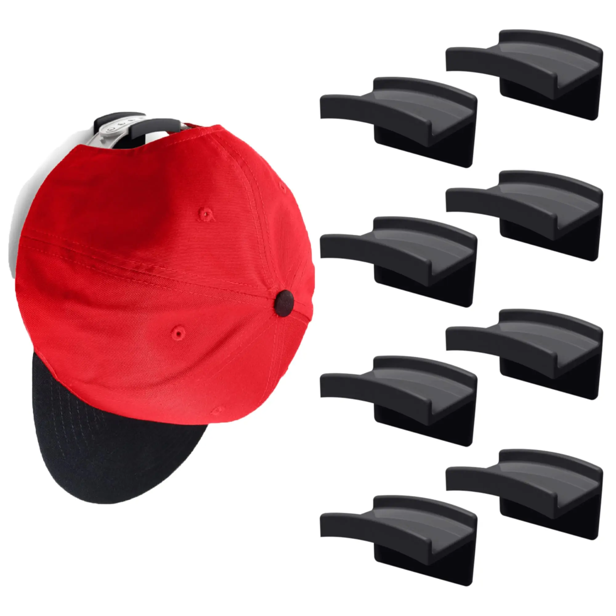 5/10PCS Adhesive Hat Hooks for Wall Hat Holder Organizer for Baseball Caps Hat Rack No Drilling Multi Purpose Strong Hat Hangers 1