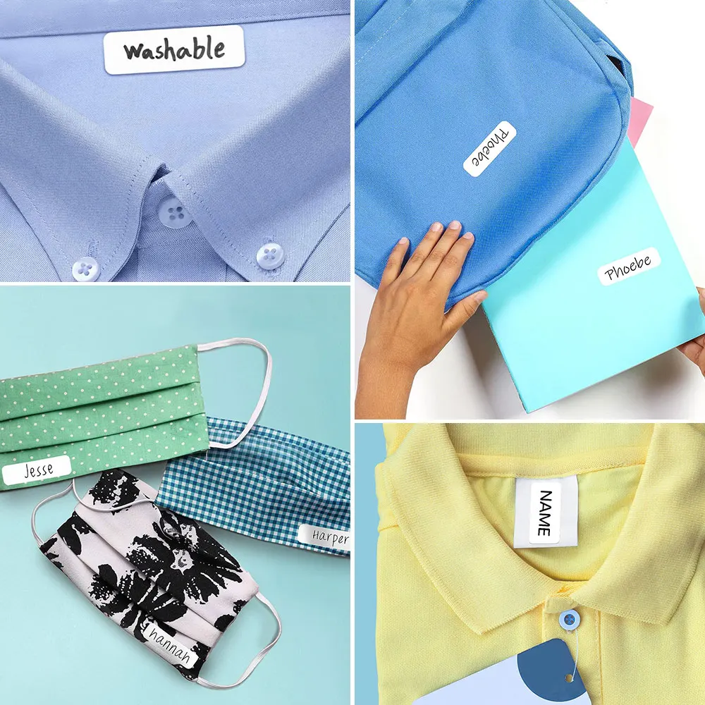 8/10/50 Pcs No Iron Labels Writable Fabric Clothing Name Stick Washable Label For Kids Adults School Camp Home Daycare Nursing
