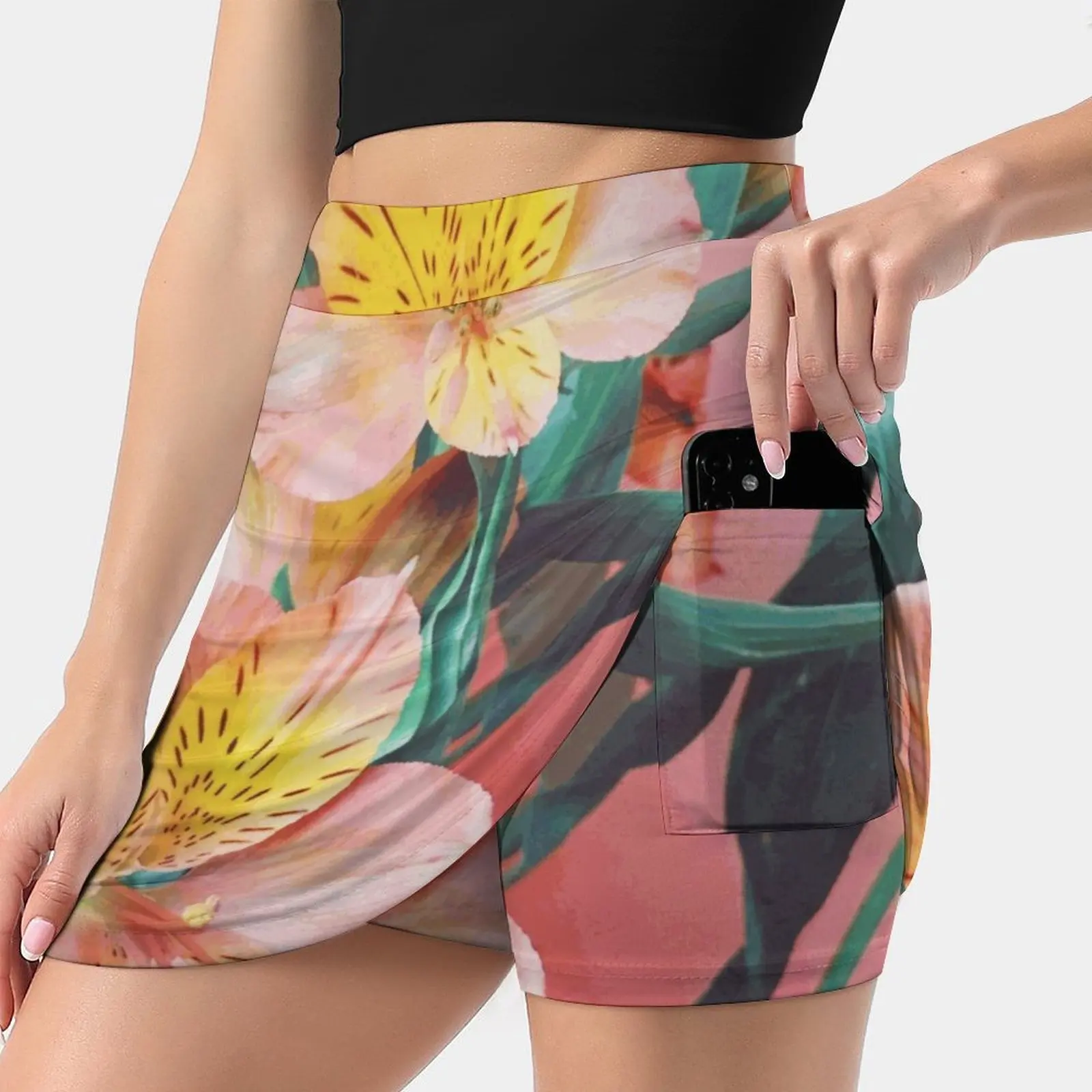 

Spring Bouquet Women's skirt Sport Skort Skirt With Pocket Fashion Korean Style Skirt 4Xl Skirts Colour Flowers Floral Spring