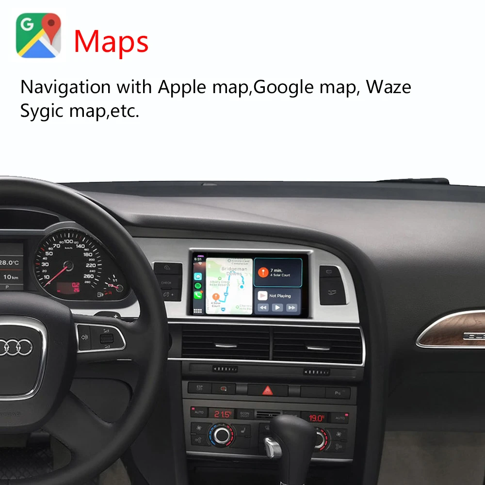 Apple CarPlay sem fio para Audi, Mirror Link AirPlay, jogo de carro, Android, interface automática, funções do Youtube, A6, S6, C6, 2010-2011