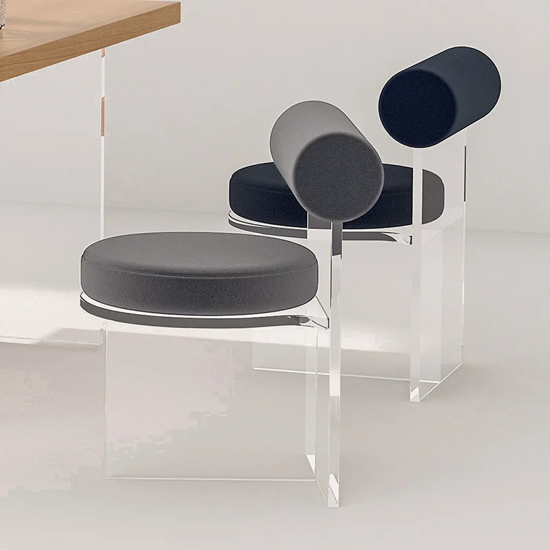 

Plastic Clear Nordic Chair Floor Lumbar Support Ground Acrylic Designer Chairs Balcony Home Furniture
