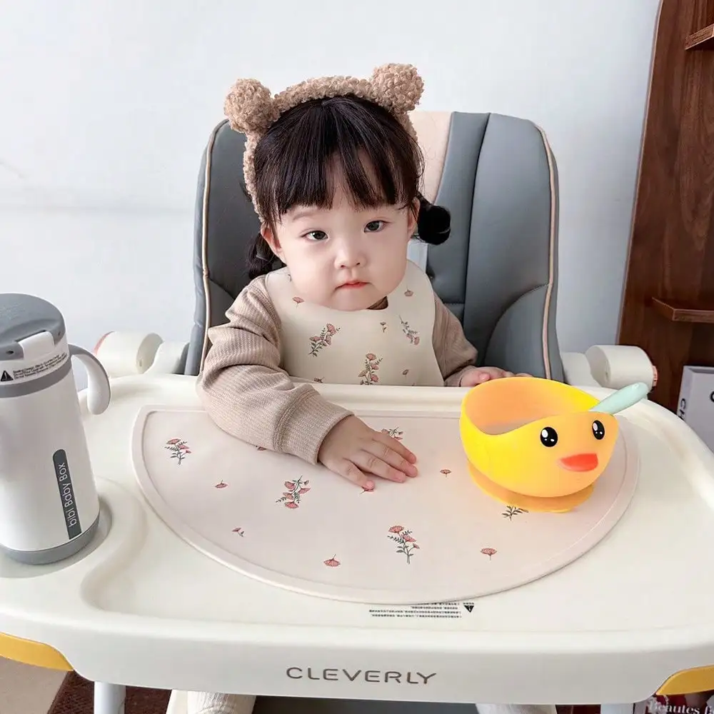 Silicone Placemat 1PCS Silicone Printing Placemat Baby Cartoon Placemat Non-slip Insulated Kitchen Table Mat Easy To Clean and Foldable