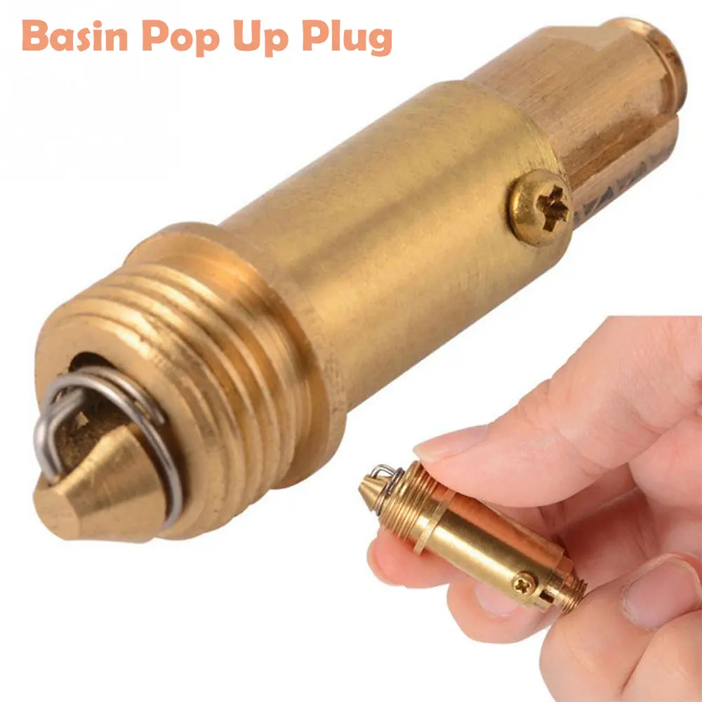 Copper Click Clack Basin Waste Bath Sink Push Drain 8mm Thread Replacement Stopper Pop-up Floor Drain Fittings Bath Accessories drain stopper,basin drain stopper,silicone drain stopper,bathroom sink stopper,bathroom sink plug,washbasin drain plug
