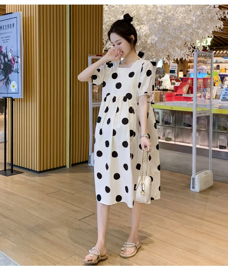 Summer Korean Fashion Maternity Sling Dress  Clothes for Pregnant Women