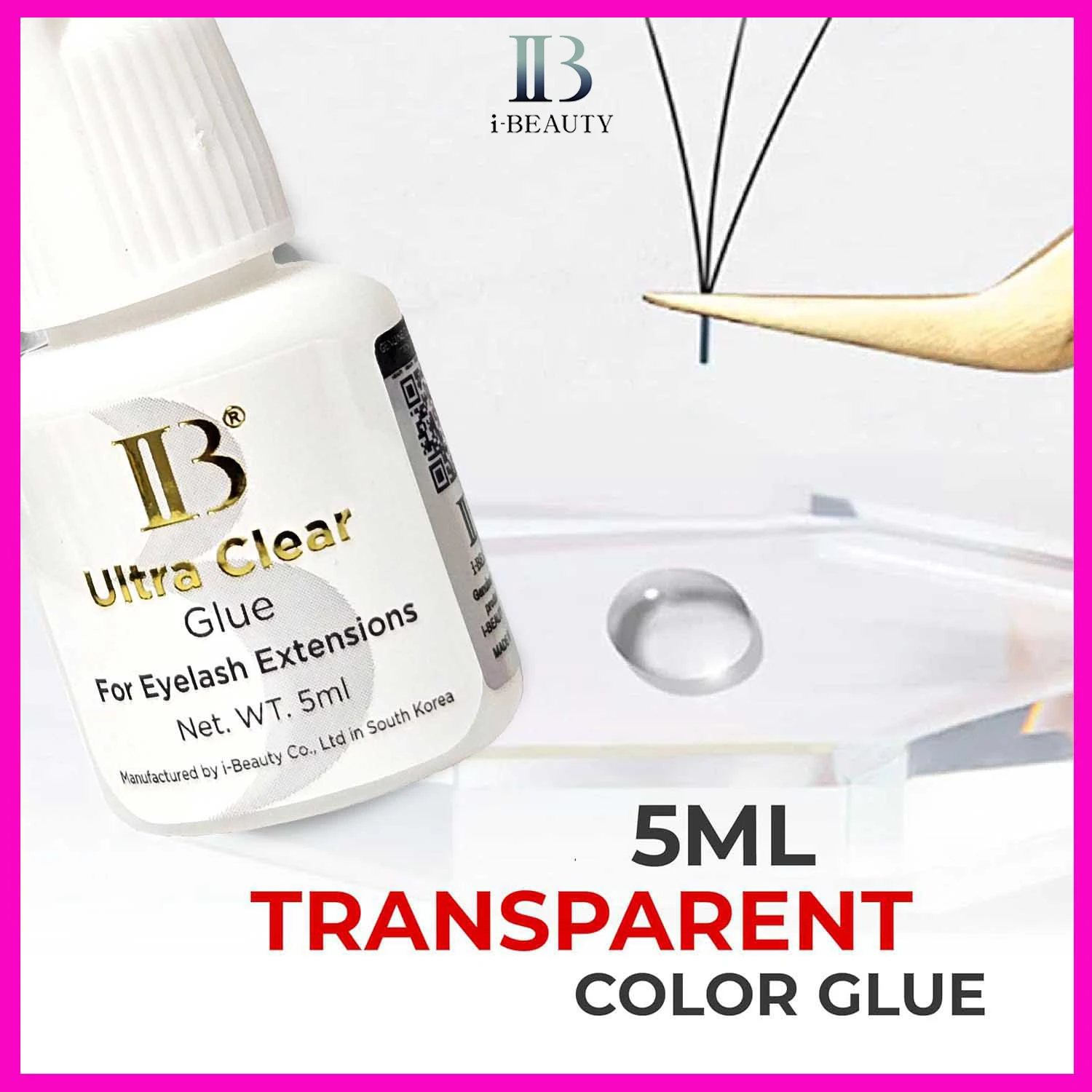 Korea I Beauty IB Ultra Clear Glue For Eyelash Extensions Original Extra Strong Color Eyelash Transparent Fast Drying Glue eyelash glue