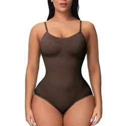 Seamless Shaping Bodysuit with Tummy Control & Butt Lifting - 4XL (Coffee)