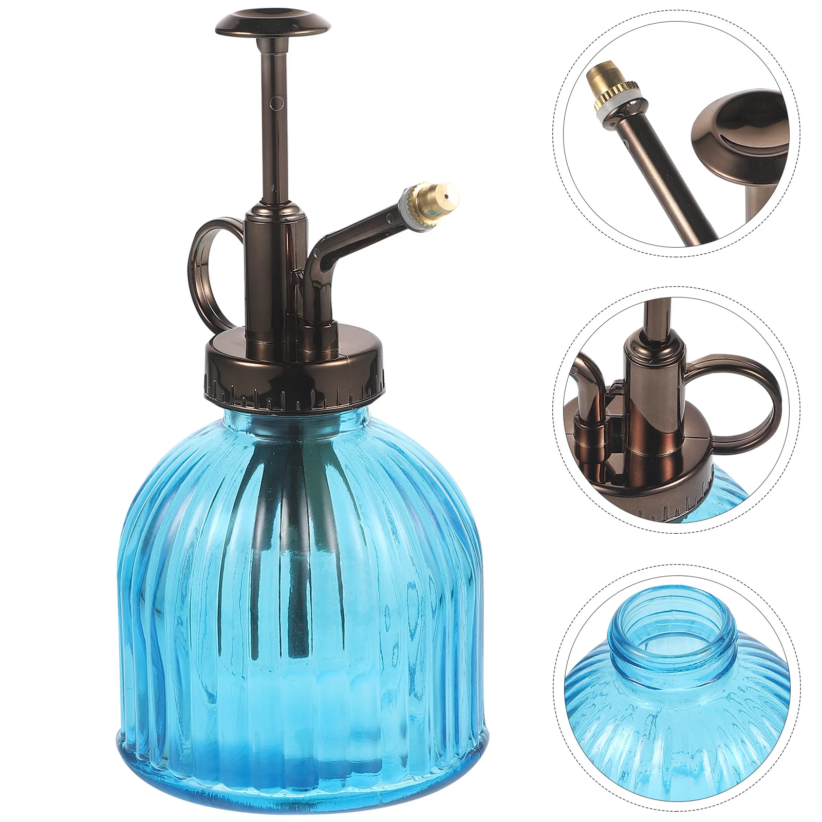 

Embossed Glass Watering Can Vintage Plant Spray Bottle Small for Mister Misters inside
