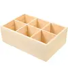 1PC Wooden Desk Pencil Storage Box 6-Grid Stationery Marker Pen Holder School Office Pen Stand Marker Pen Holder Pencil Display 1