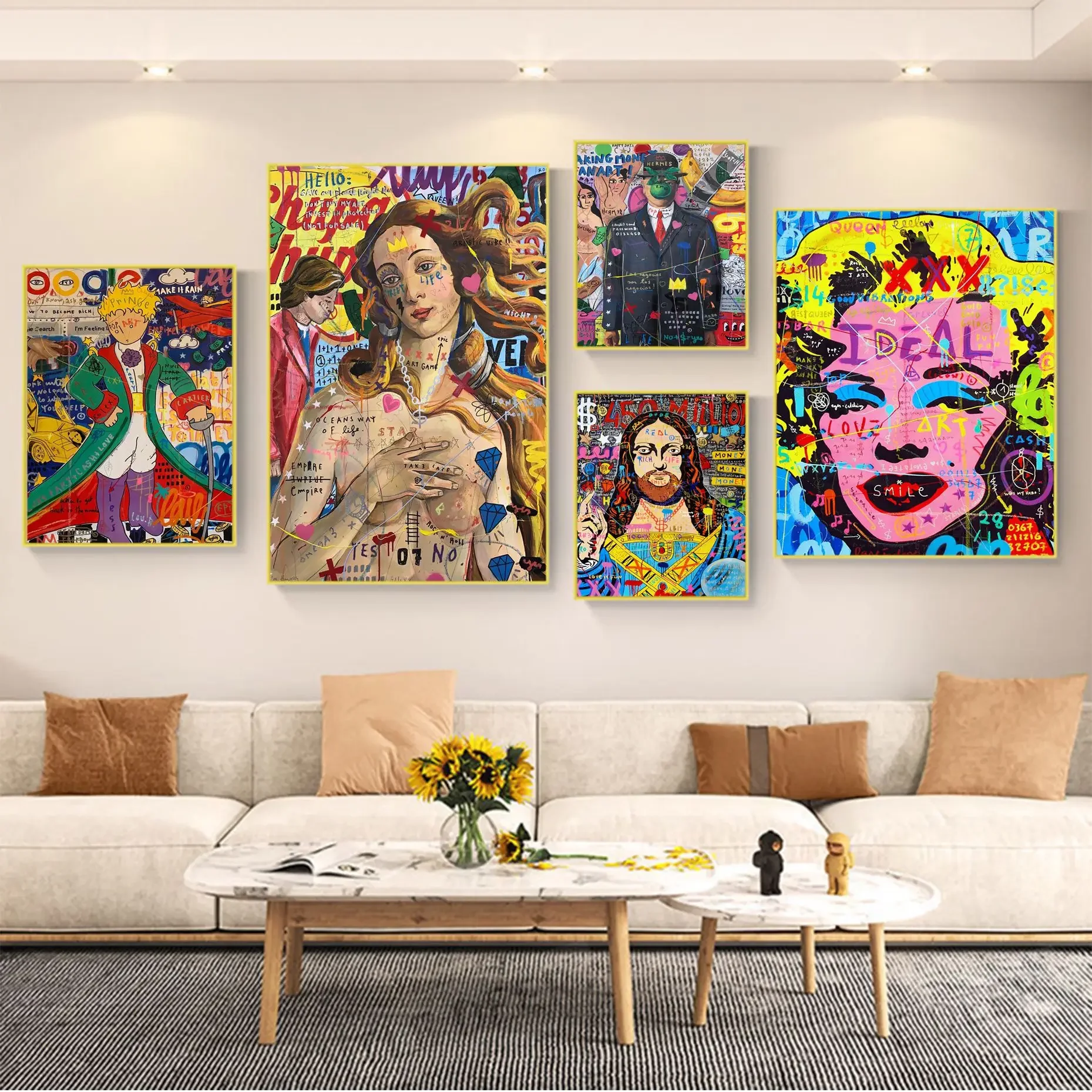 

Banksy Graffiti Street Pop Art Funny Famous Portrait Abstract Posters Fancy Wall Sticker for Living Room Bar Decoration Posters