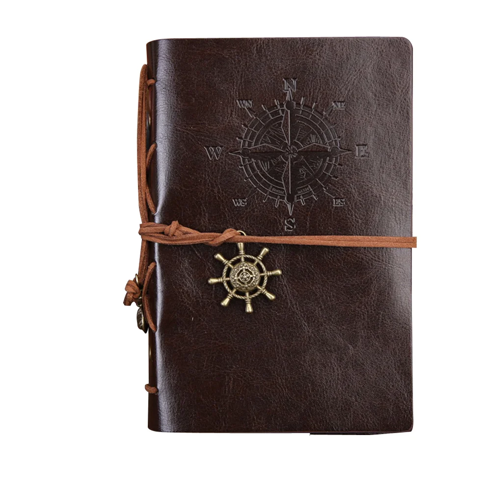 

Classic Notebook Diary Journal With Handmade Binding Rope For Gift Hand Strapped Notebook (Brown)