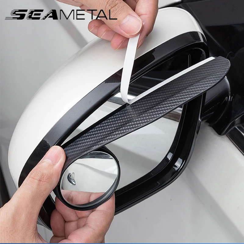 Rearview Mirror Carbon Fiber Textured Car All-in-One Rain Eyebrow Blind Spot Reflective And Rain Cover rearview mirror