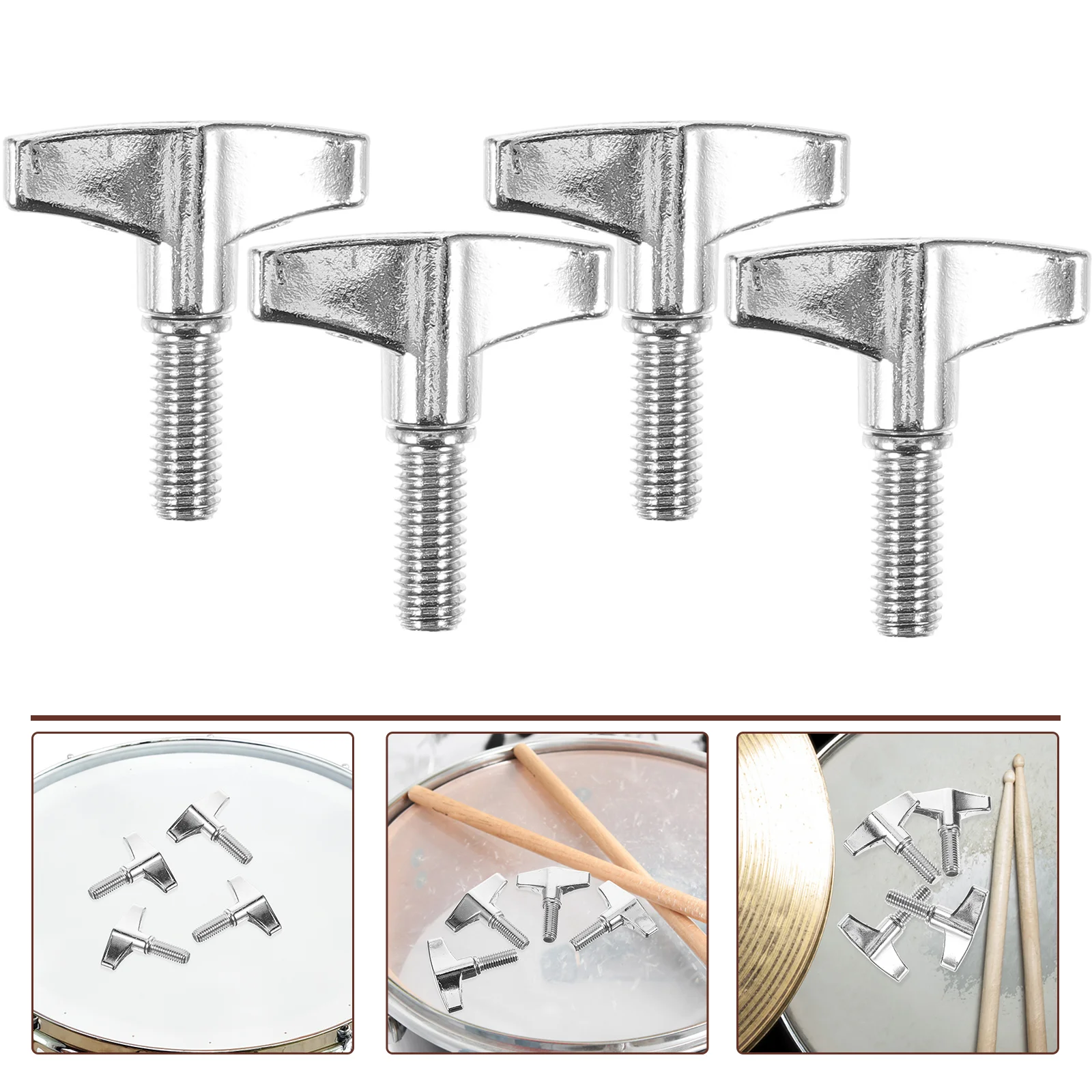 

4pcs Wing Screw Percussion Instrument Part Metal Cymbal Nut Drum Set Screw Nut