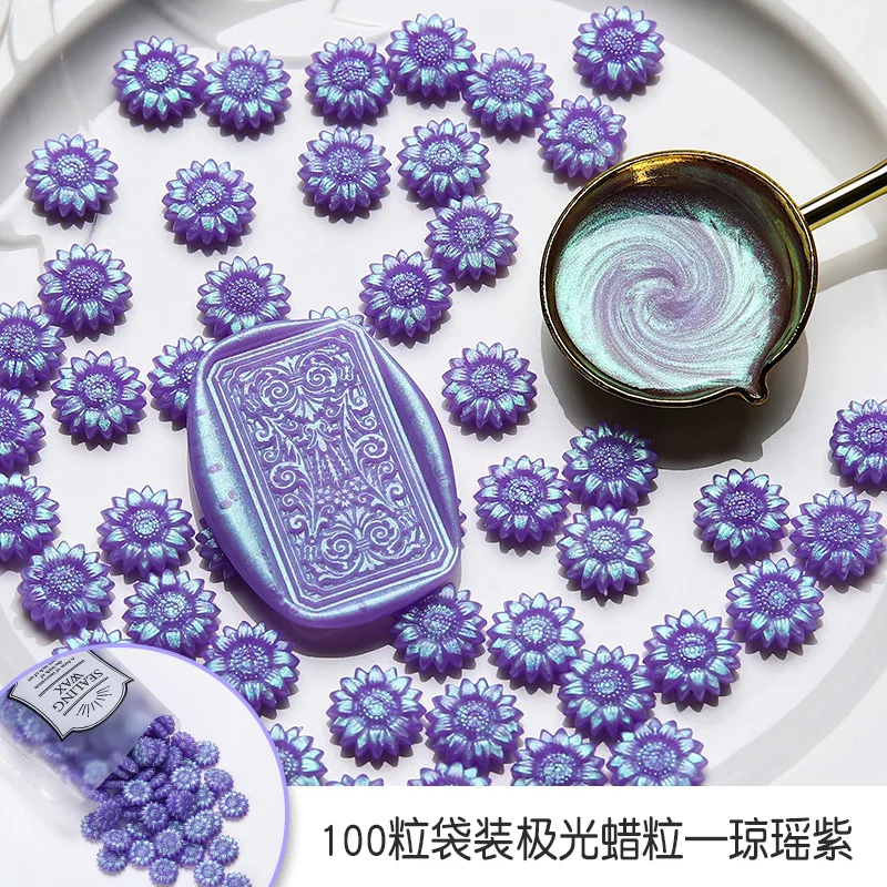 Aurora Sunflower Wax Beads - DIY Sealing for Envelopes & Invitations (100 Pieces)