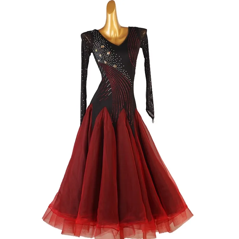 Girls Costumes Ballroom Dress Women Carnival Sports Dance Performance Fashion Clothing Waltz Evening Modern Prom Stage Suit