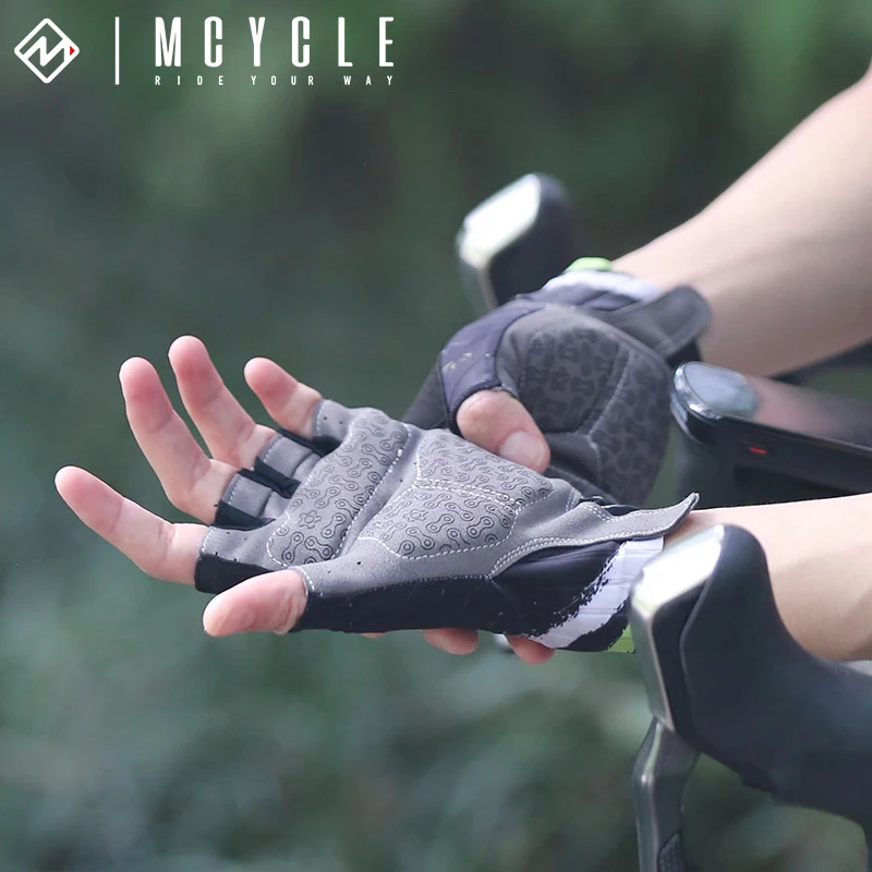 Mcycle 하이 퀄리티 반 손가락 캐시미어 젤 사이클링 장갑, 남성용 산악 자전거 장갑, 반 손가락 오토바이 장갑