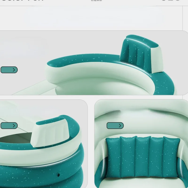 Bathing Bucket for Adults Inflatable Bathtub Thickened Foldable Full Body Sitting Bathtub Sweat Steaming Medicine Bath Home
