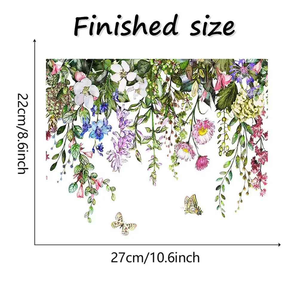 Wall Stickers Toilet Stickers Green Plant Leaves Flowers Toilet Stickers Waterproof Self-Adhesive Toilet Lid Stickers Wall Decals Cover for Bathroom