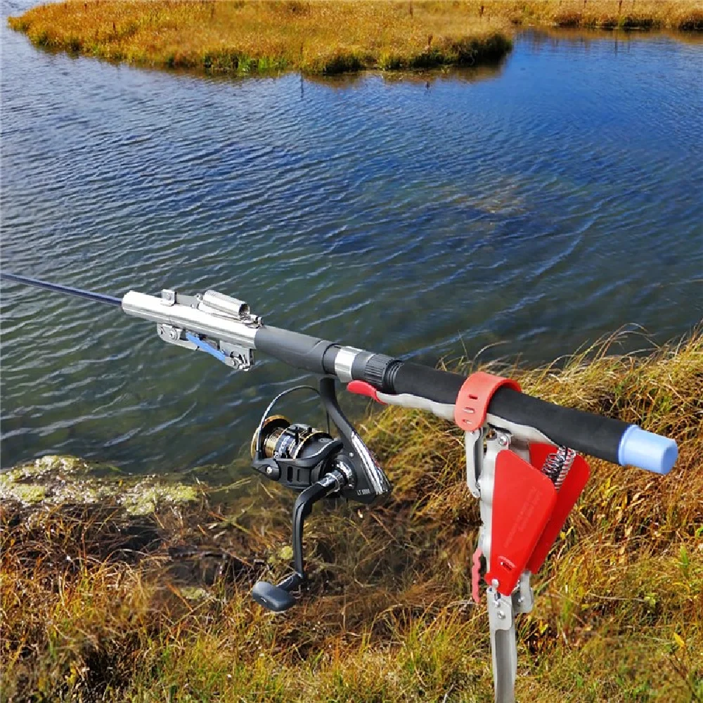 Automatic Spring Fishing Rod Holder Rack Adjustable Stainless Steel Folding Bracket