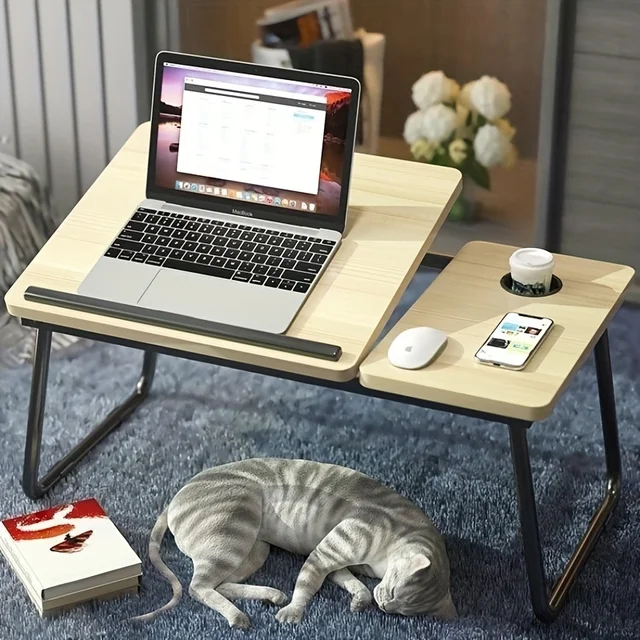 Ergonomically Designed Integrated Foldable Bed Laptop Lazy Desk with Adjustable Height, Compactness, and Versatility