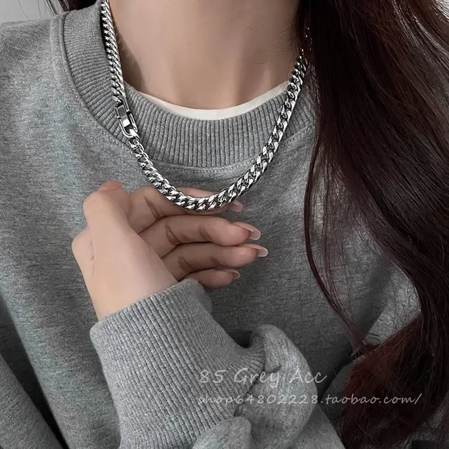 Stainless Steel Cuban Chain Necklace Bracelet