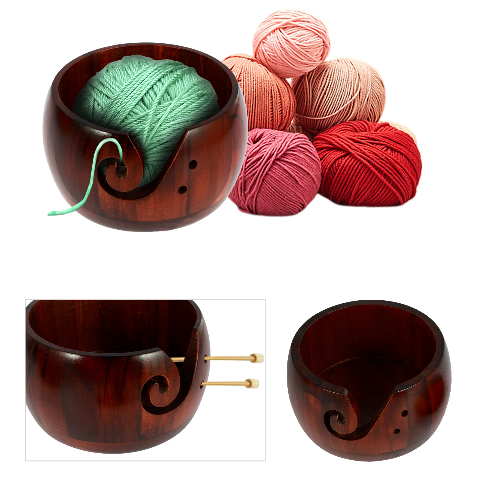 Yarn Bowls For Crocheting Wooden Yarn Bowl With Holes DIY Yarn Bowl Crochet  Accessories Yarn Holder Storage Gift For Knitters - AliExpress