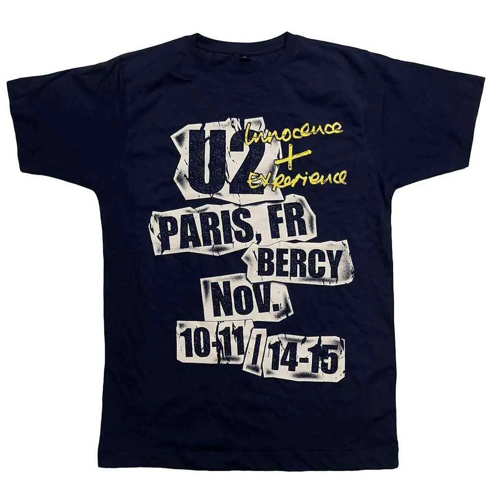 U2 I + E Paris Event 2018 T-Shirt Con Licenza Da Uomo