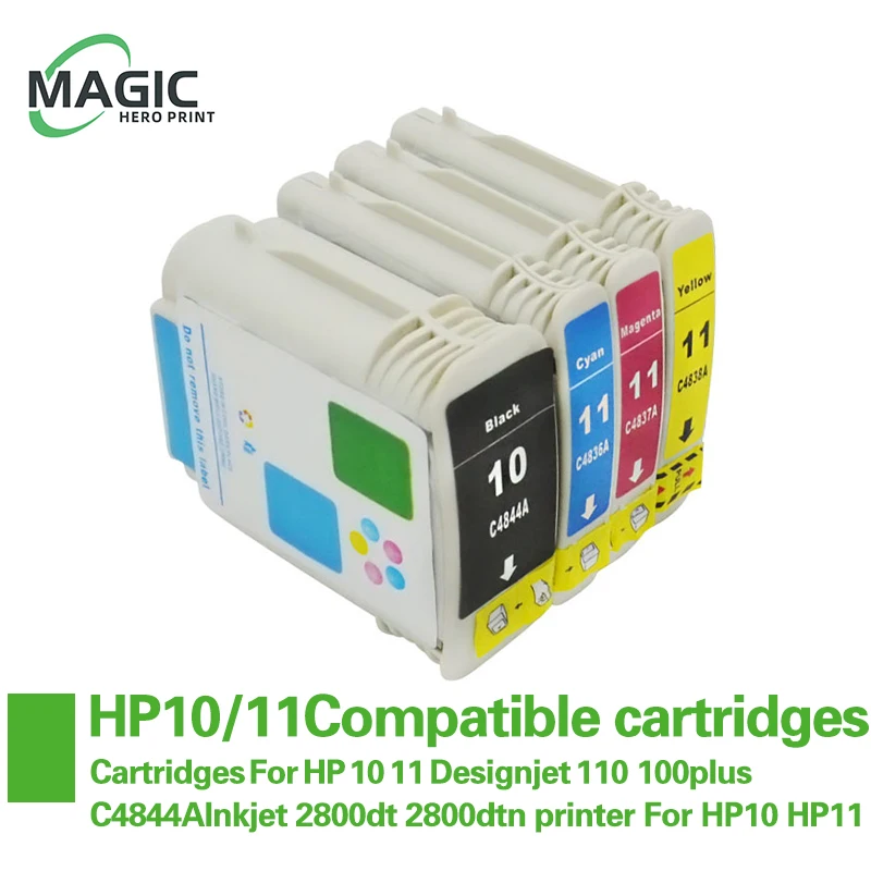 1Set NEW Compatible ink cartridges For HP 10 11 Designjet 110 100plus ...
