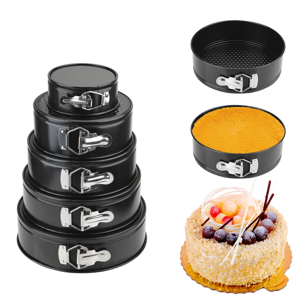 Non-Stick Metal Bake Mould Carbon Steel Cakes Molds Removable Bottom Round Cake Pan Bakeware Kitchen Accessories