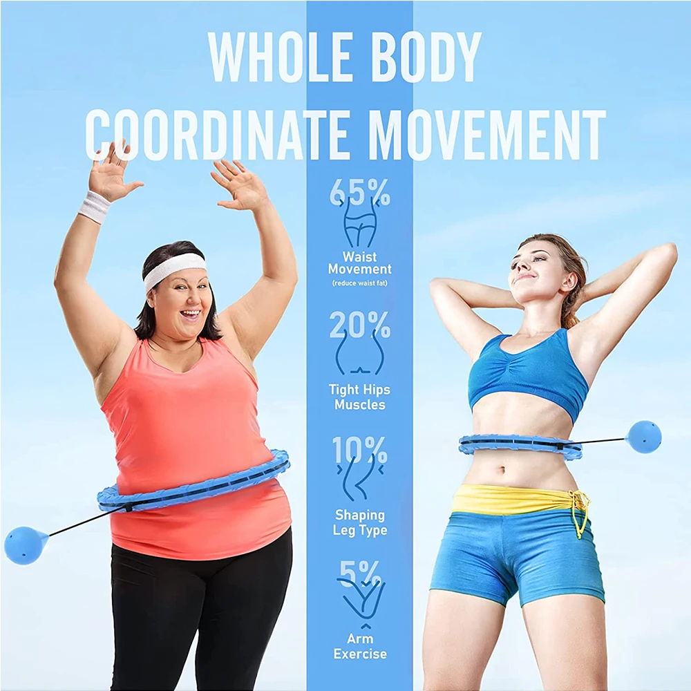 Smart Adjustable Sport Hoops Abdominal Thin Waist Exercise Detachable Hola Massage Fitness Hoop 24