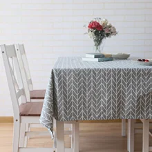 

Cotton Tablecloths, Waterproof Table Covers Wheat Ears Gray Dining Table Coffee Table Deco
