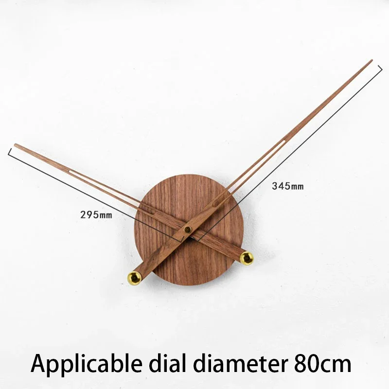 Solid Wood Wall Clock Hands Round DIY Walnut Wood Clocks Dial Modern Big Needles Spain Pointer Silent Watches Accessories wall clock
