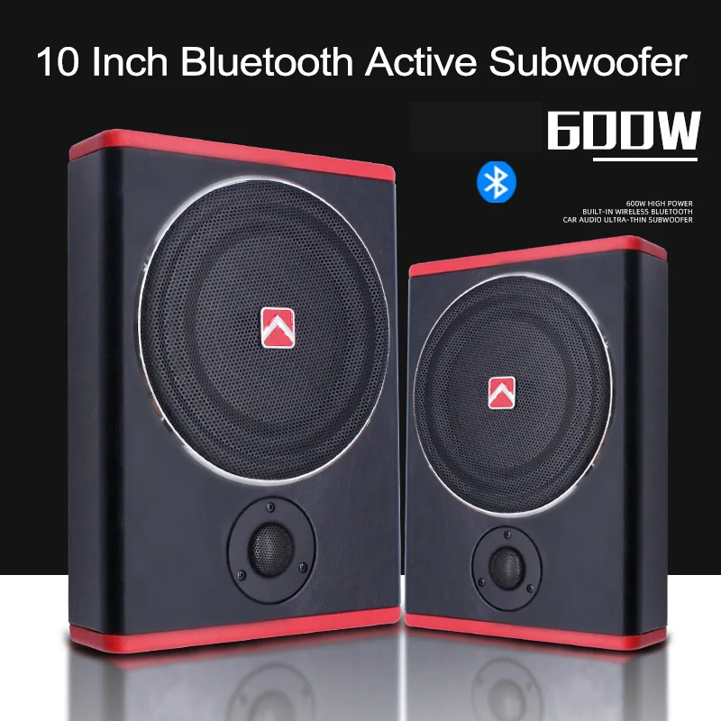 New 12V High-power Active Car Mounted Modified Speaker With Bluetooth 10 Inch Ultra-thin Subwoofer 600W