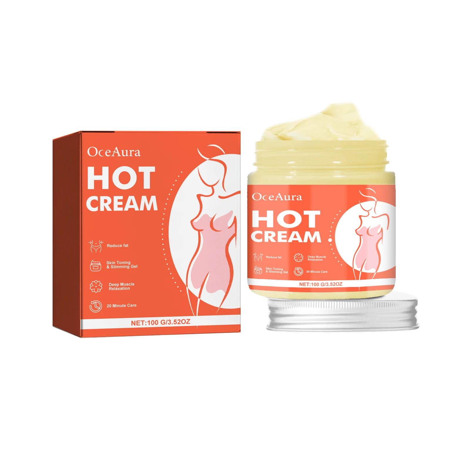 Ginger Fat-Burning Cream: A slimming massage cream that moisturizes and firms arms, thighs and waist, highlighting curves.