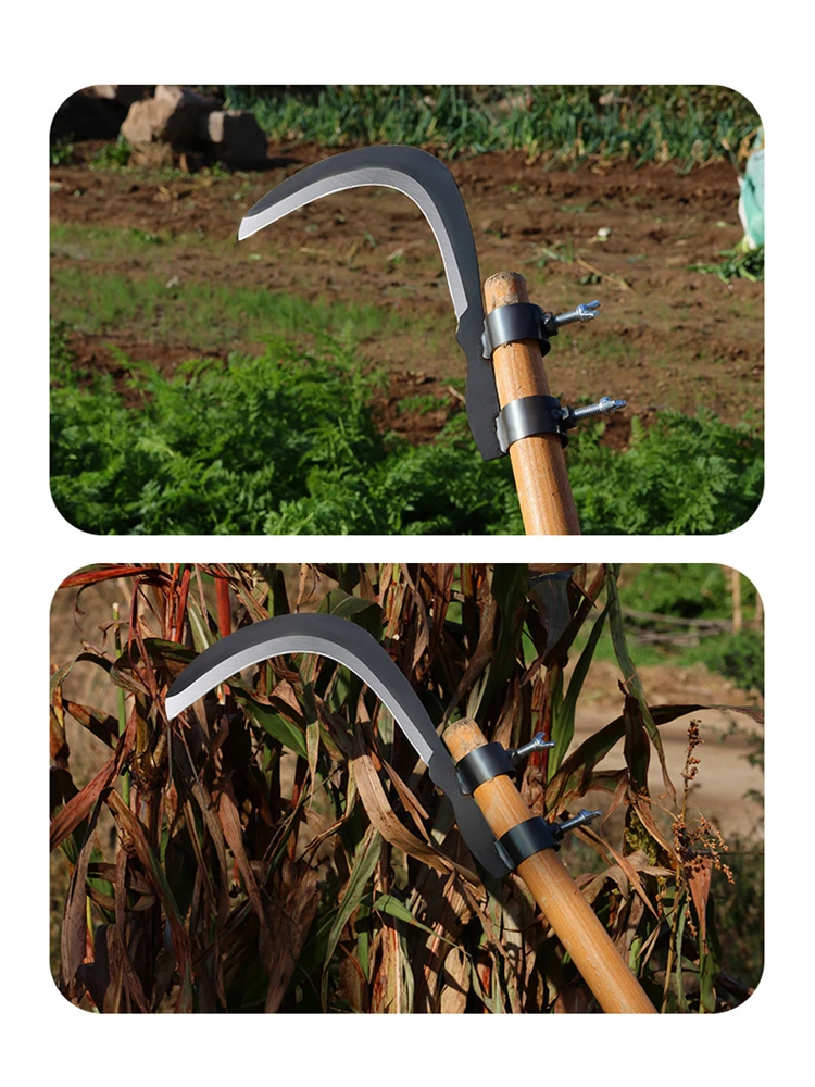 Multifuntional Portable Grass Sickle Cutter Head Wheat Lawn Mower Gardening Grass Weeding Knife Farm Scythe Sickle Garden Tools