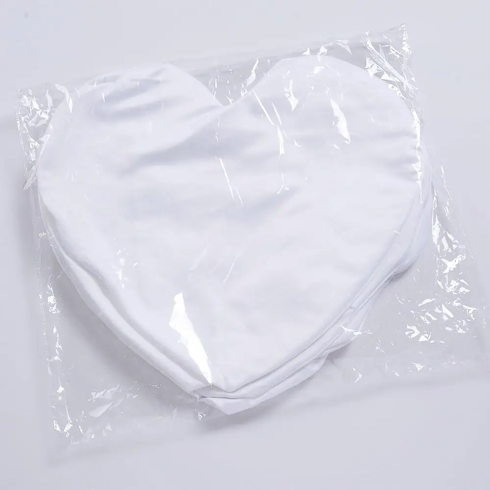 10pcs 승화 블랭크 베개 커버 스퀘어/하트 화이트 쿠션 커버 DIY 축제/발렌타인/웨딩 장 베개 커버
