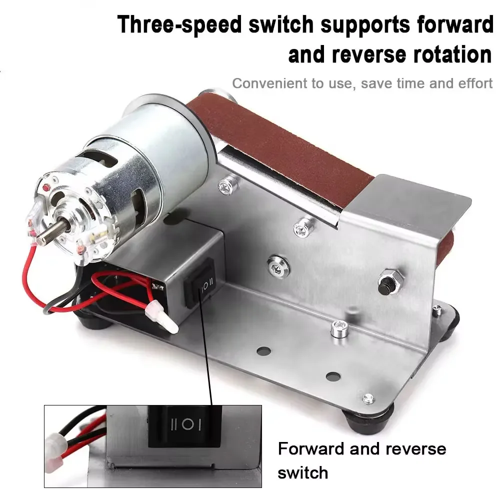 110V/220V Mini Electric Belt Sander DIY Polishing Grinding Machine Cutter Edges Sharpener Multifunctional Grinder Power Tool 6