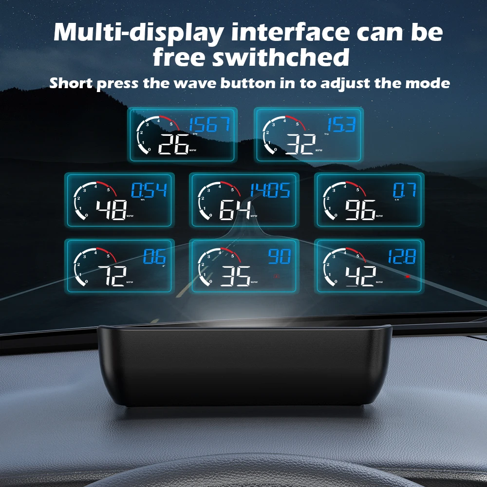 WIIYII M10 OBD2 ڵ HUD º ǻ Km/H MPH   ÷ ӵ   , ڵ 