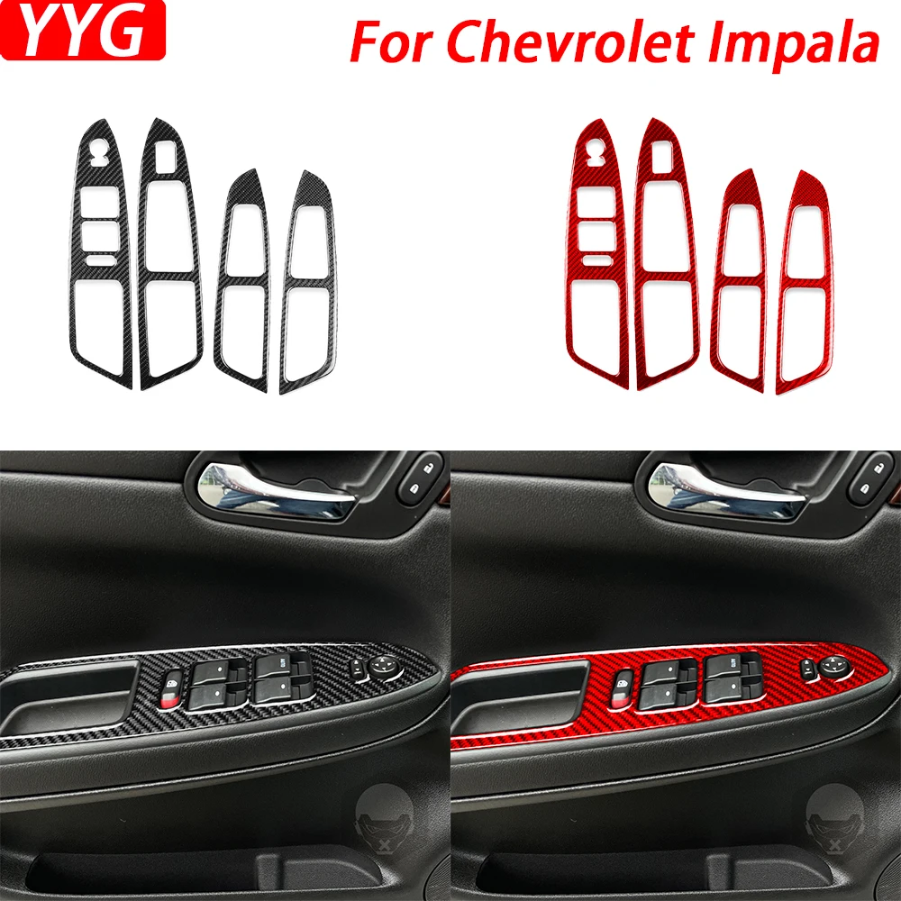 

Для Chevrolet Impala 2006-2013 панель управления переключателем стеклоподъемника из углеродного волокна декоративная крышка аксессуары для интерьера автомобиля Наклейка